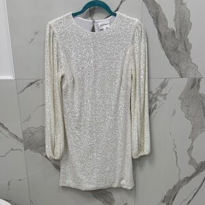 Lavender Brown White Sequin Mini Dress